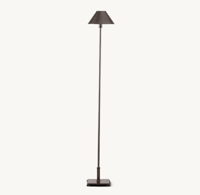 Petite Candlestick Metal Shade Floor Lamp