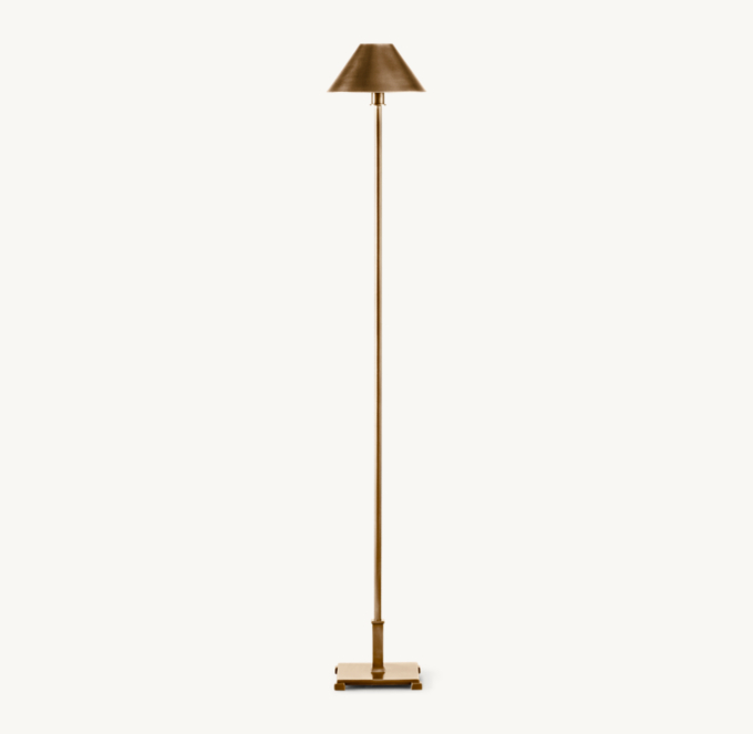 Petite Candlestick Metal Shade Floor Lamp