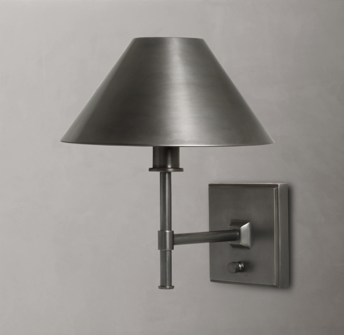 Petite Candlestick Metal Shade Sconce