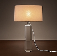 Hexagonal Column Crystal Table Lamp, Rh Crystal Table Lamps