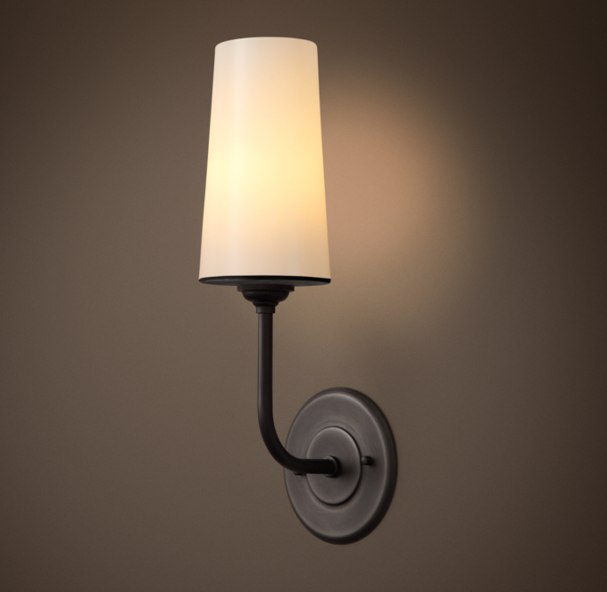 Modern Taper Sconce with Glass Shade