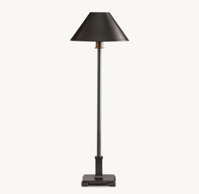 Petite Candlestick Metal Shade Table Lamp