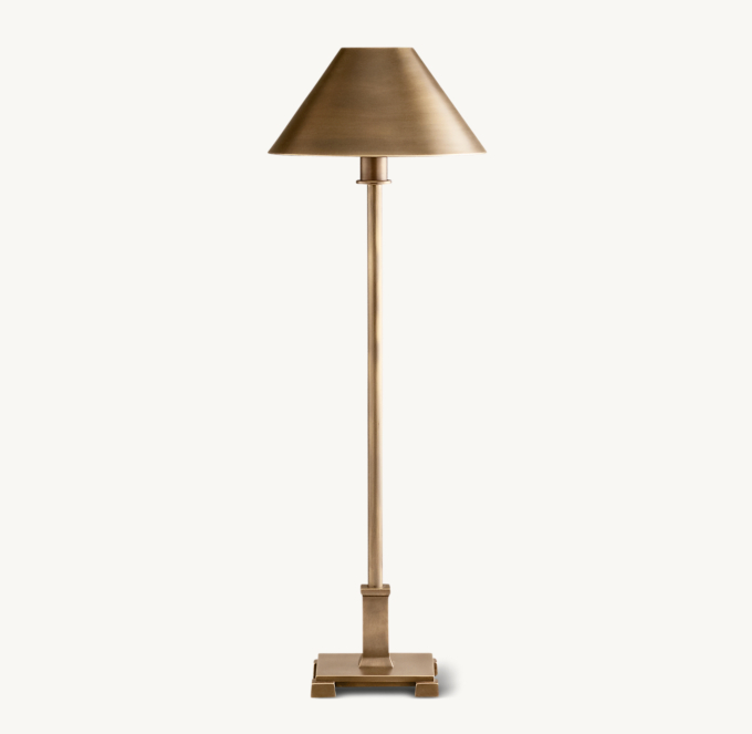 Petite Candlestick Metal Shade Table Lamp