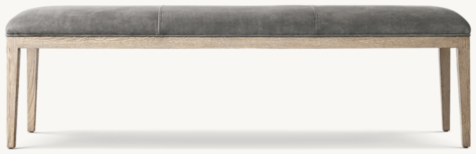 French Contemporary Leather End-Of-Bed Bench