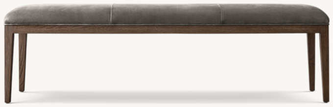 French Contemporary Leather End-Of-Bed Bench