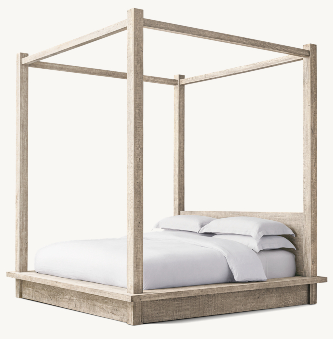 Reclaimed Russian Oak Canopy Bed