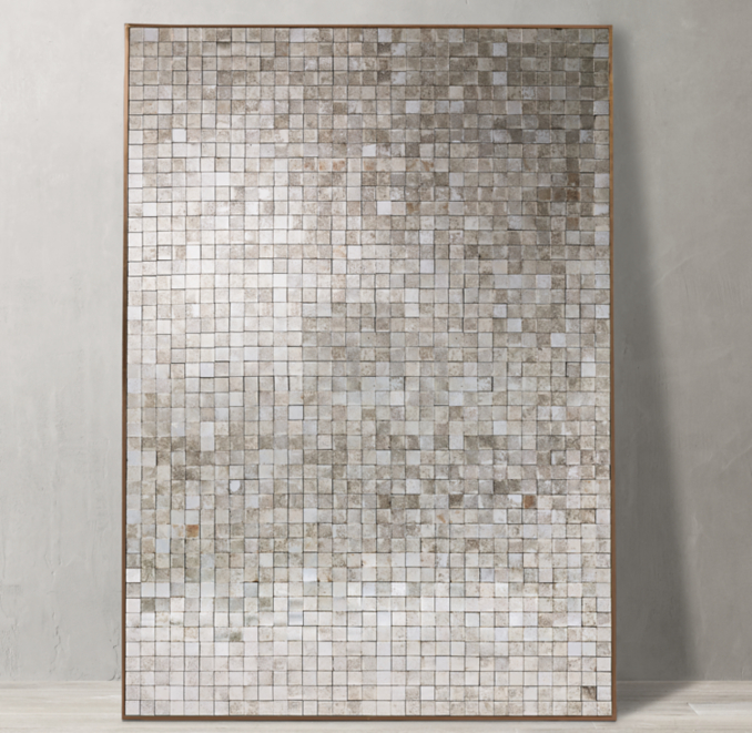 Antiqued Glass Mosaic Floor Mirror