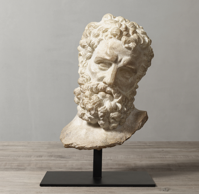 Greek Philosopher Sculpture Fragment Epicurus