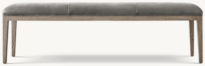 French Contemporary Leather End-of-Bed Bench