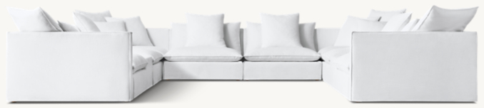 Front view of Vida Low-Back Modular Customizable Sectional 
