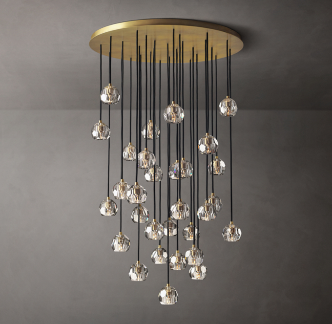 Boule De Cristal Clear Glass Round Cluster Chandelier 40