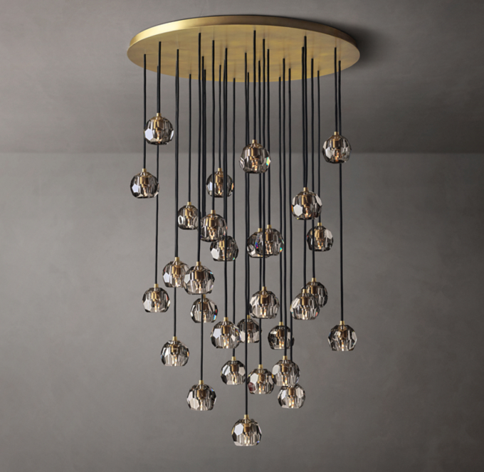 Boule De Cristal Smoke Glass Round Cluster Chandelier 40