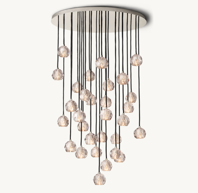 Boule De Cristal Clear Glass Round Cluster Chandelier 40\"