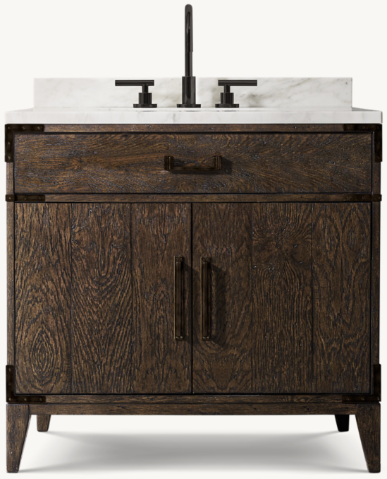 Cayden Campaign Single Vanity With Corner Brackets RH