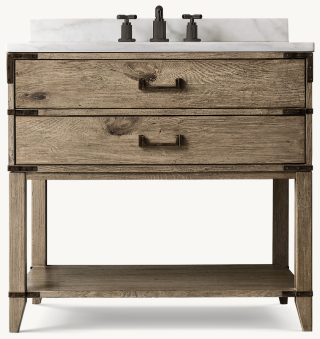 Cayden Campaign Single Washstand With Corner Brackets