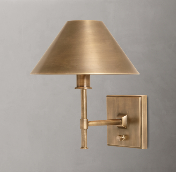 Petite Candlestick Metal Shade Sconce