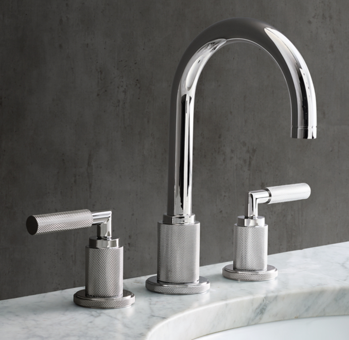 Lambeth Knurled LeverHandle 8" Widespread Gooseneck Faucet