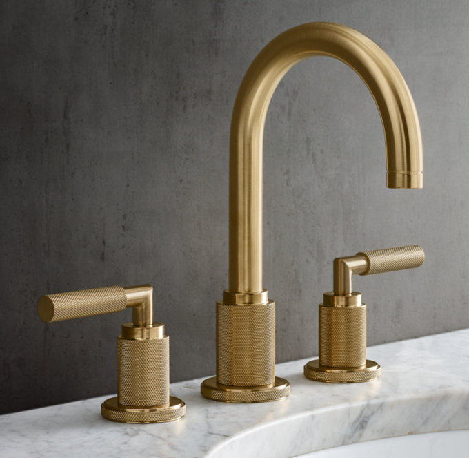 Lambeth Knurled Lever-Handle 8&#34; Widespread Gooseneck Faucet