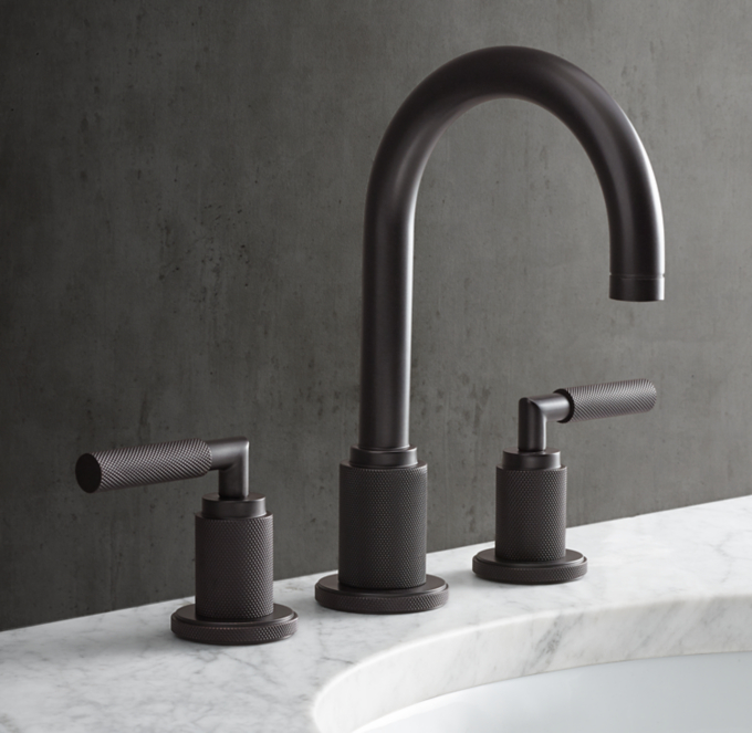 Lambeth Knurled Lever-Handle 8&#34; Widespread Gooseneck Faucet
