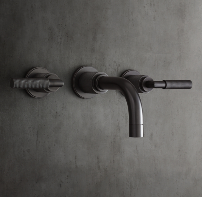 Lambeth Knurled LeverHandle WallMount Tub Fill