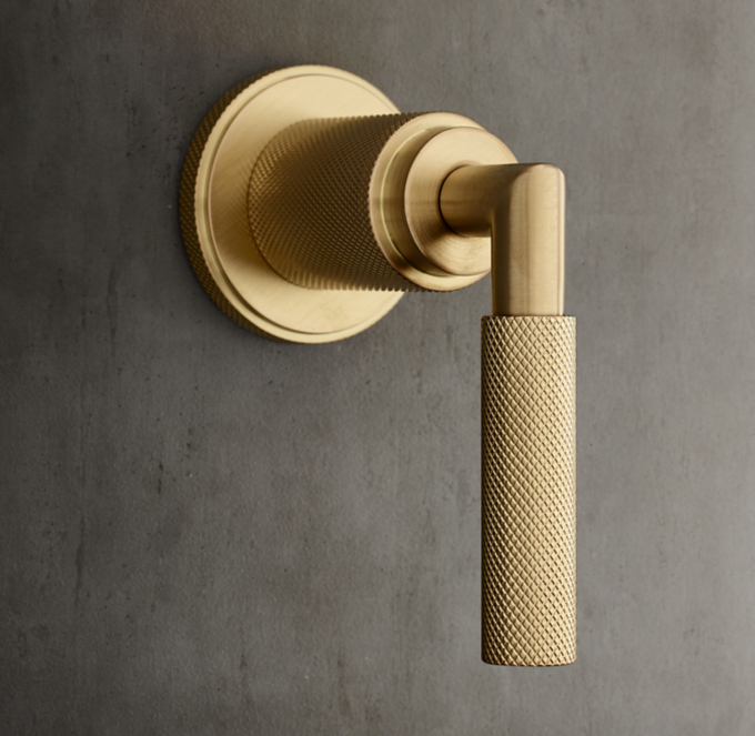 Lambeth Knurled Lever-Handle Flow Control Valve & Trim Set For Thermostatic Systems