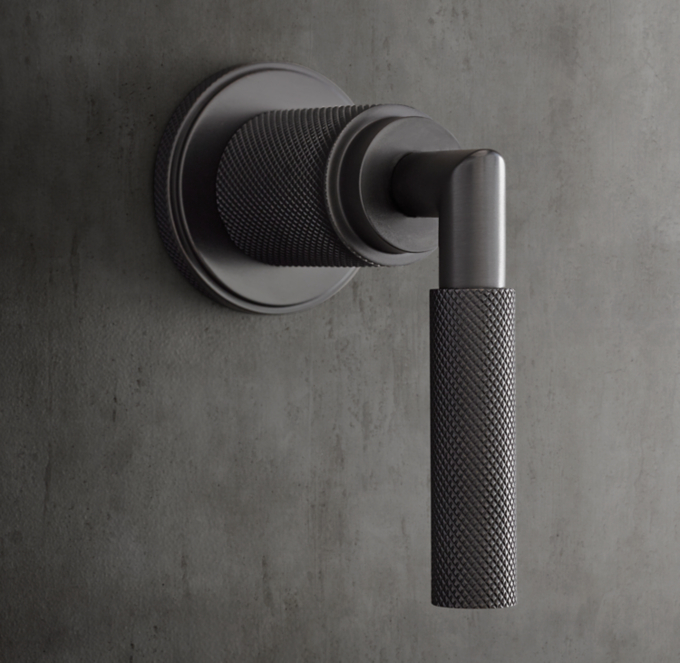 Lambeth Knurled Lever-Handle Flow Control Valve & Trim Set For Thermostatic Systems