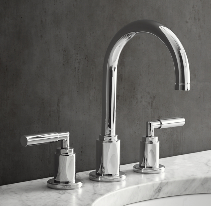 Lambeth Smooth Lever-Handle 8&#34; Widespread Gooseneck Faucet