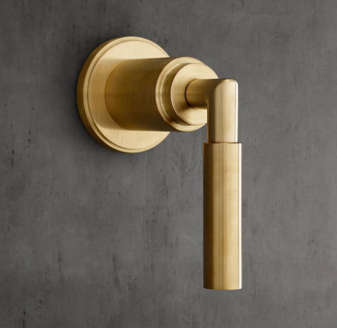 Lambeth Smooth Lever-Handle Flow Control Valve & Trim Set For Thermostatic Systems