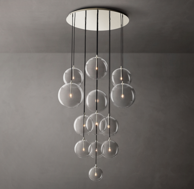 Glass Globe Mobile Cluster Chandelier