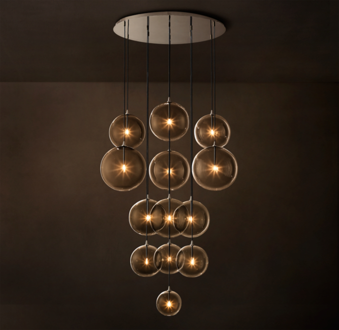Glass Globe Mobile Cluster Chandelier