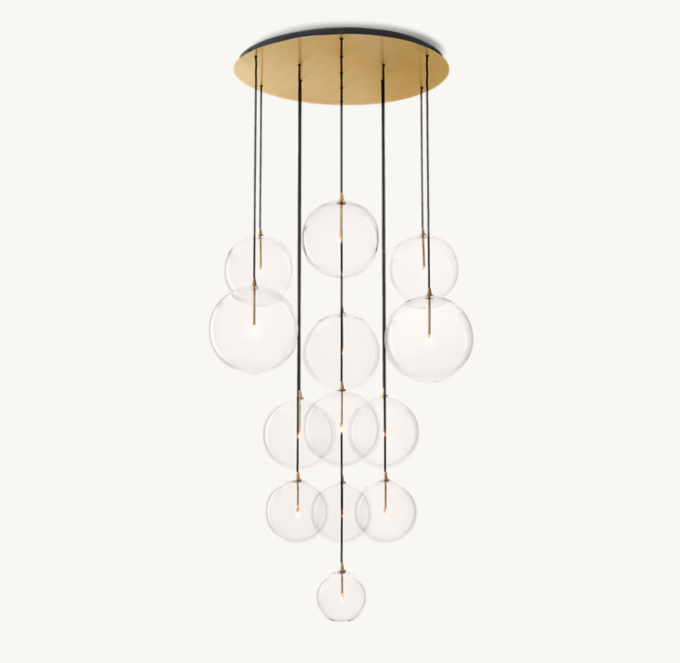 Glass Globe Mobile Cluster Chandelier 44\"