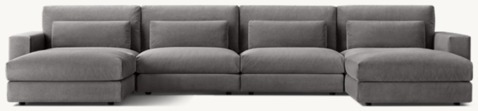Front view of Lugano Modular U-Chaise Sectional 
