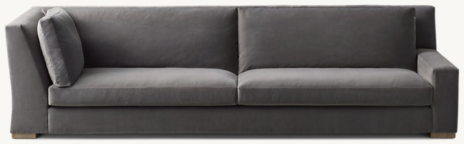 Front view of Parisian Track Arm Right-Arm Return Sofa 