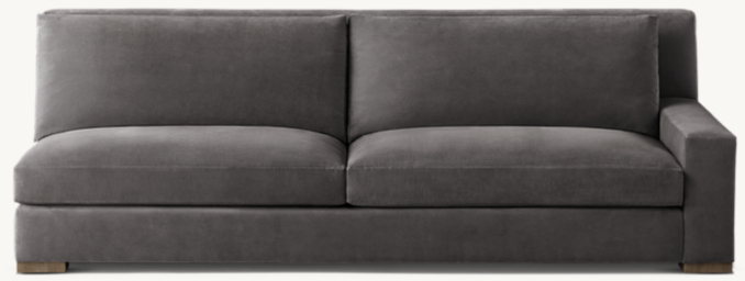 Front view of Parisian Track Arm Right-Arm Sofa 