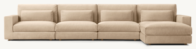 Lugano Modular Right-Arm Sofa-Chaise Sectional