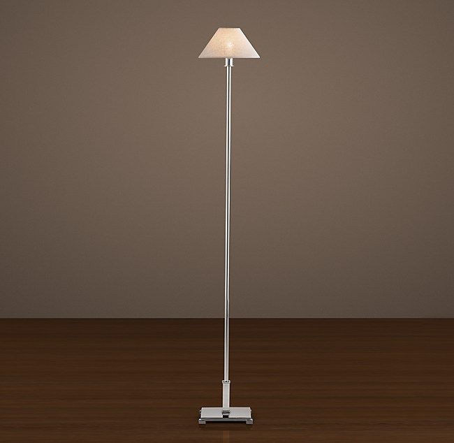Petite Candlestick Linen Shade Floor Lamp, Beige French Candlestick Floor Lamp