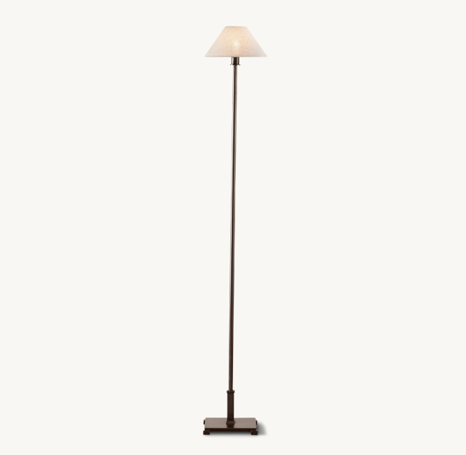 Petite Candlestick Linen Shade Floor Lamp