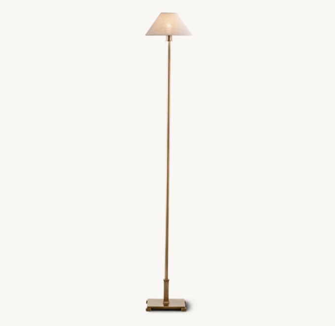 Petite Candlestick Linen Shade Floor Lamp