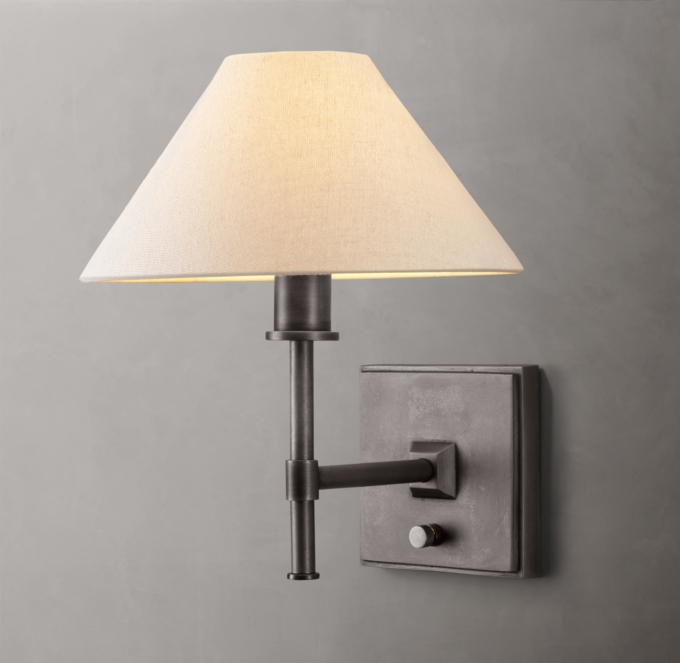 Petite Candlestick Linen Shade Sconce