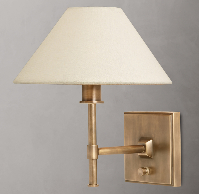 Petite Candlestick Linen Shade Sconce