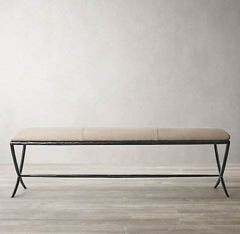 Benches Rh, Leather Entryway Bench With Back