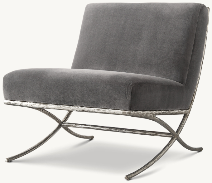 Three Quarter view of Thaddeus X-Base Slipper Chair