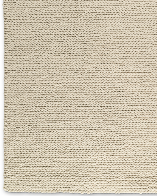 Chunky Braided Wool Rug Cream