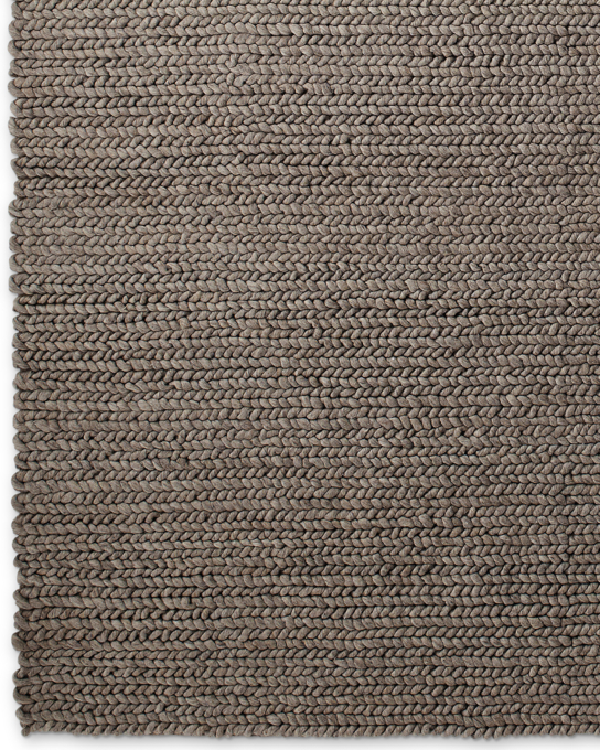 Chunky Braided Wool Rug Grey