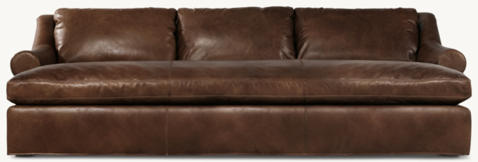 English Classic Roll Arm Leather Daybed 