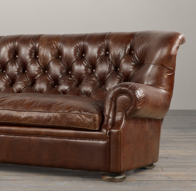 7 Churchill Leather Sofa RH