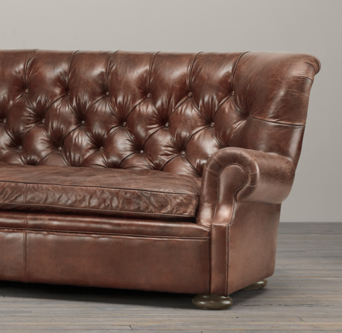 8' Churchill Leather Sofa 