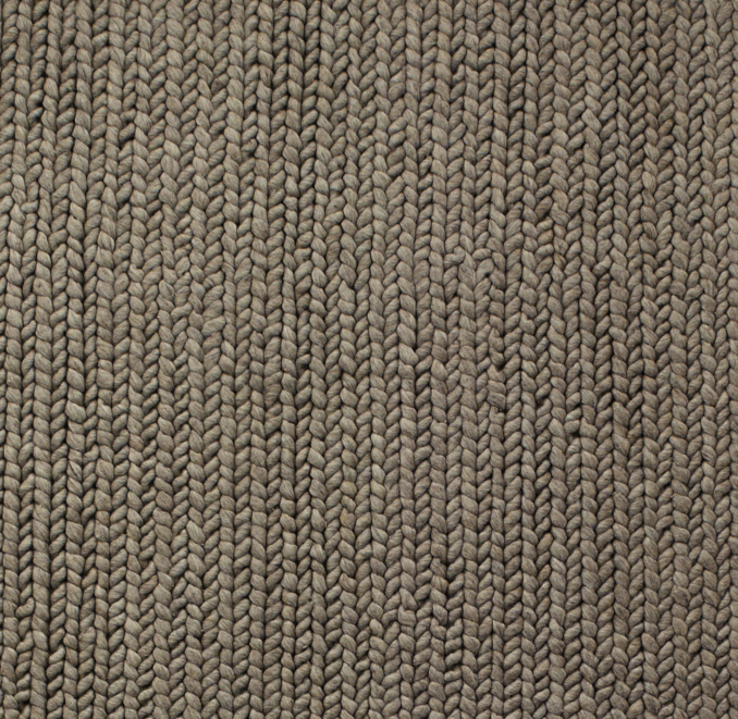Chunky Braided Wool Rug Swatch Grey