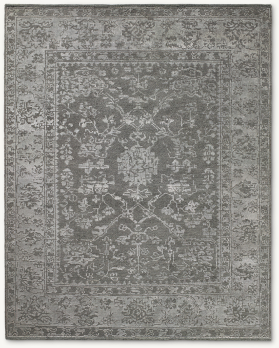 Overhead view of Agra Silk & Wool Rug 