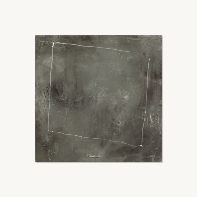 Front view of Charlie Leal: White On Grey Scribbles Vii For General Public 